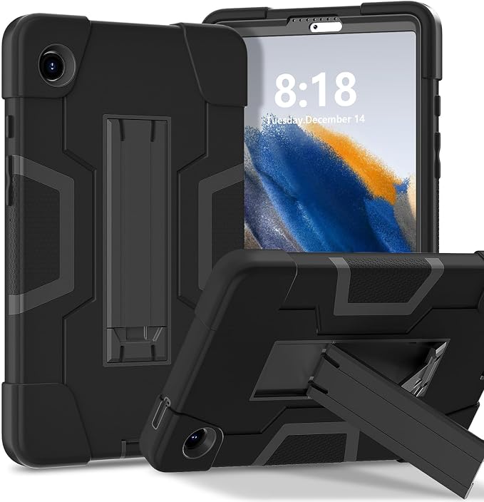 case for Galaxy Tab A9 8.7 2023 Case Hard PC Soft Silicone Kickstand Rugged Heavy Duty High Impact Protective Case for Samsung Galaxy Tab A9 8.7 Inch 2023 SM-X110 SM-X115 Black