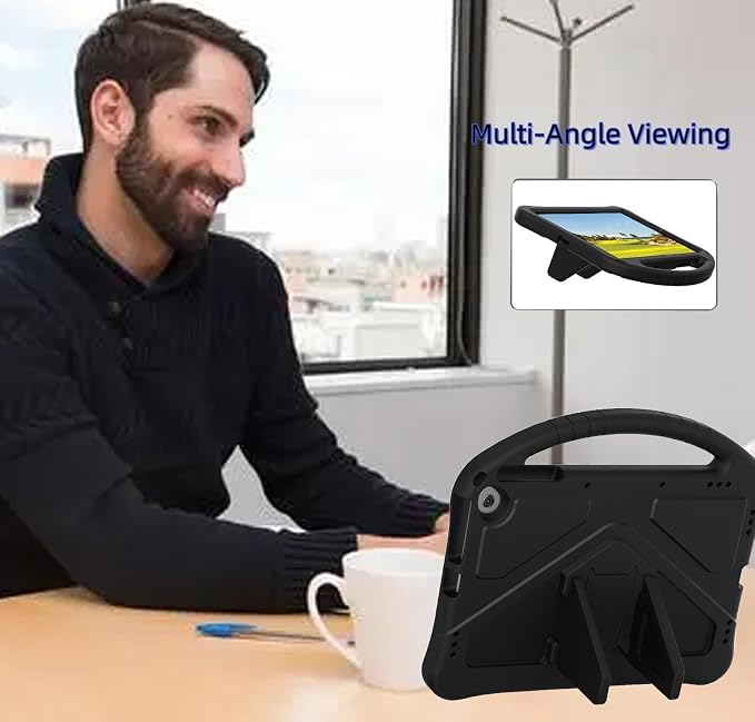Tablet Case with Built-in Handle and Kickstand Kids Friendly Shockproof Cover Lightweight Compatible with Google Pixel 11 inch Black