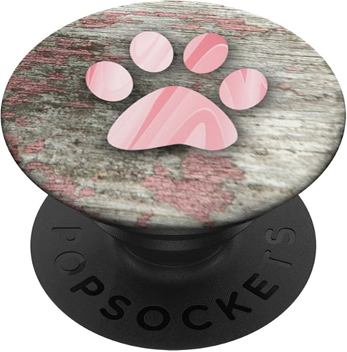 Cell Phone Holder Pop Out Knob Dog Paw Print Light Pink Cute PopSockets Adhesive PopGrip