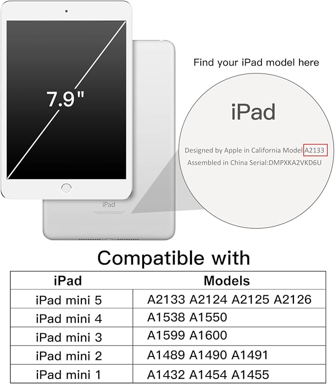 JETech Kids Case for iPad mini 5/4/3/2/1 Black | For iPad mini 7.9 (2019/2015/2014/2013/2012) Built-in Screen Protector 360 Handle Stand Shockproof Kid-Friendly