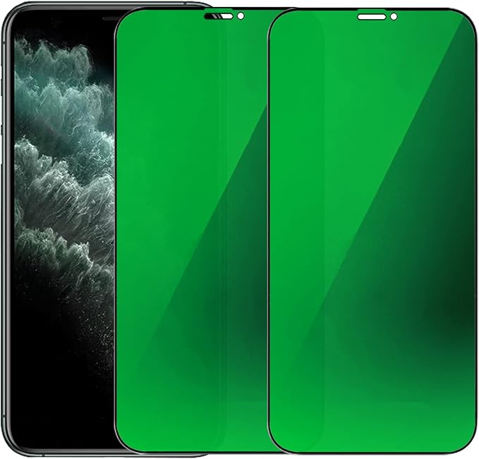 2 Pack Anti-Blue Privacy Tempered Glass Suit for iPhone 11 / iPhone XR Mirror Anti-Spy Screen Protector Anti-Peeping Film Electroplated 9H Hardness Anti-scratch 6.1 inch(Green)