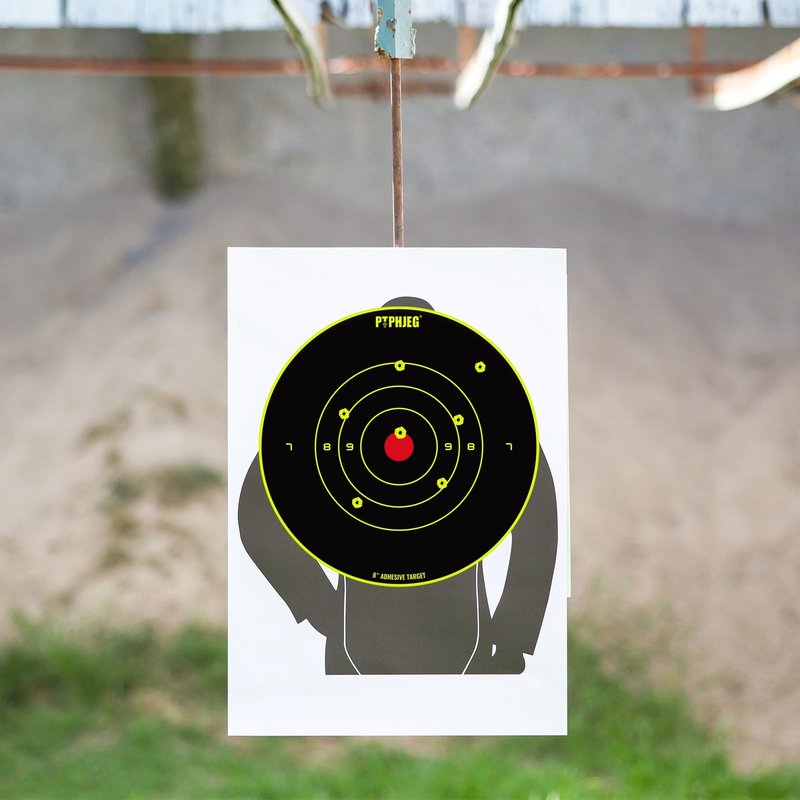 PTPHJEG Bright Fluorescent Yellow Adhesive Splatter Shooting Targets 8x8 Inches (25 Pack)