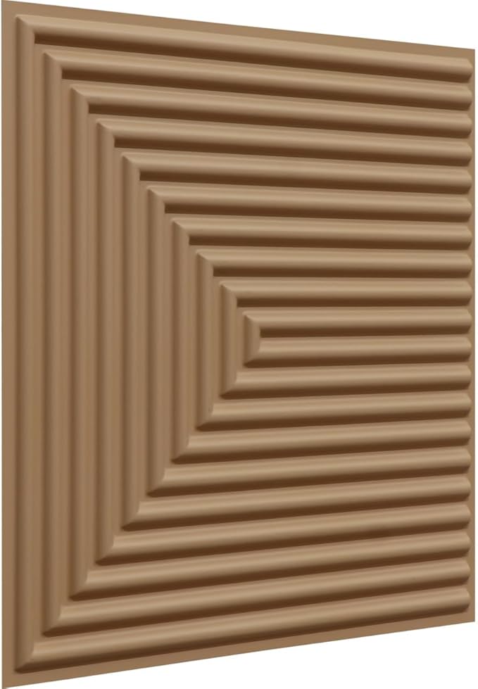 From Plain To Beautiful In Hours 9004 Depth Tier PVC 12 in x 12 in Peel and Stick Wall Panels (Covers / 10 sq.ft), Brown Candy, 10 Piece