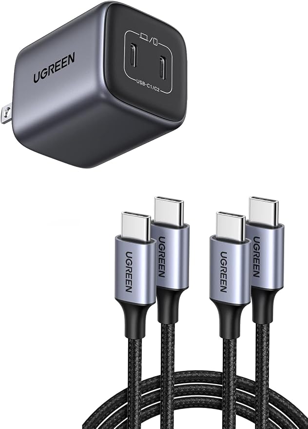 UGREEN 45W USB C Charger Bundle with 60W 2-Pack USB C Cable