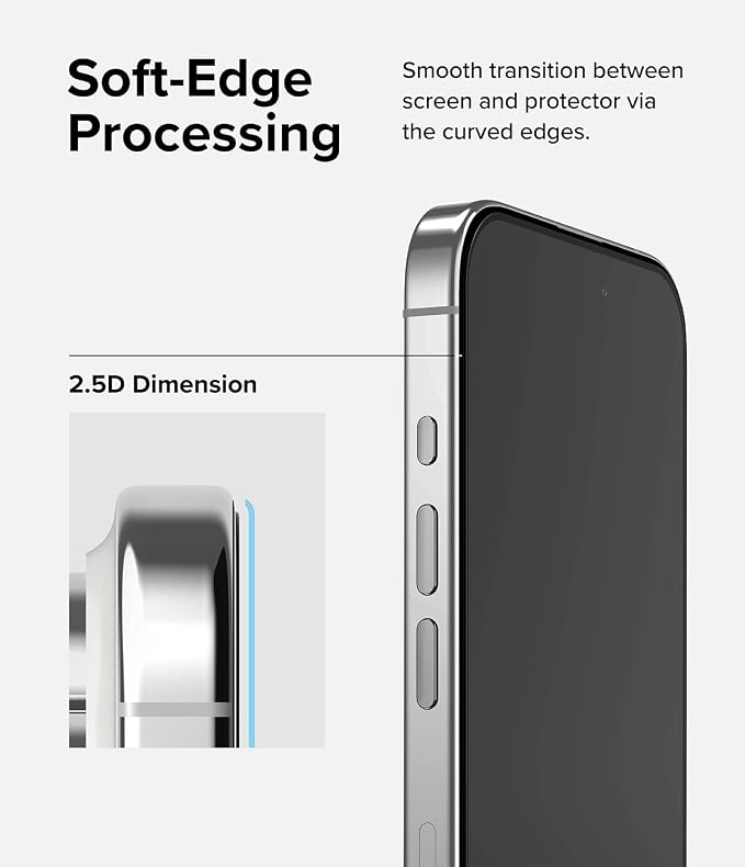 Ringke Full Cover Glass [Super Easy to Install] Compatible with iPhone 15 Screen Protector Case Friendly Shatterproof Premium 9H Hardness Tempered Glass with Installation Tool