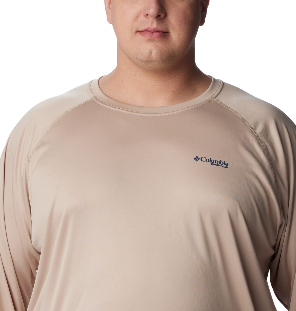Columbia Men's Terminal Tackle Long Sleeve Shirt, Ancient Fossil/Carbon Logo, 6X Big
