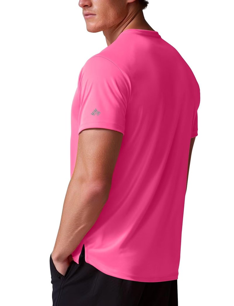 Zengjo Gym Shirts for Men Workout(Hot Pink,Large)