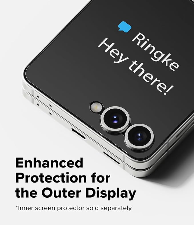 Ringke for Samsung Galaxy Z Flip 7 Screen Protector [Tempered Glass Pro] | Cover Display Tempered Glass Pro 2 Pack Super Easy to Install Case Friendly Protector for the Outer Display