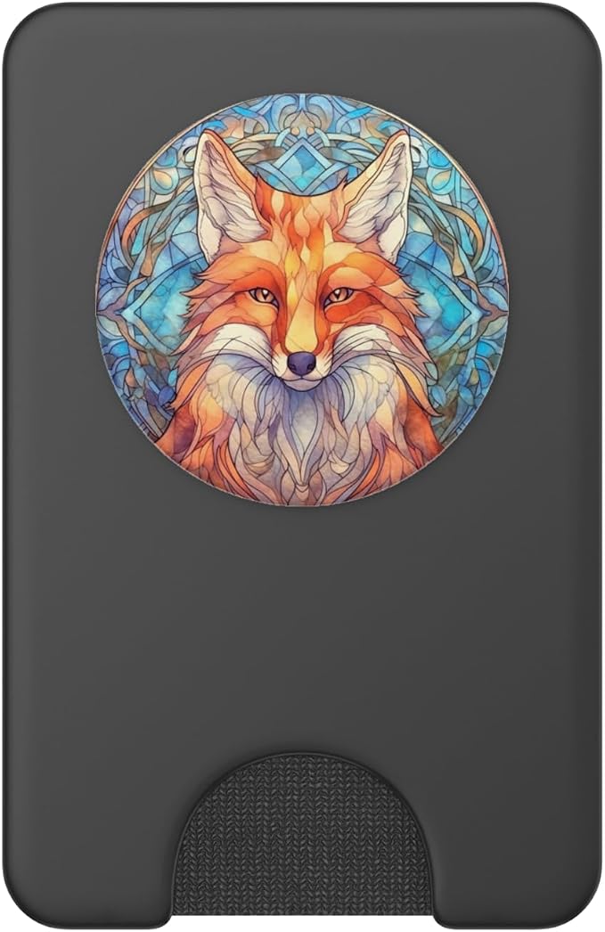 Fox Stained Glass PopSockets Adhesive PopGrip