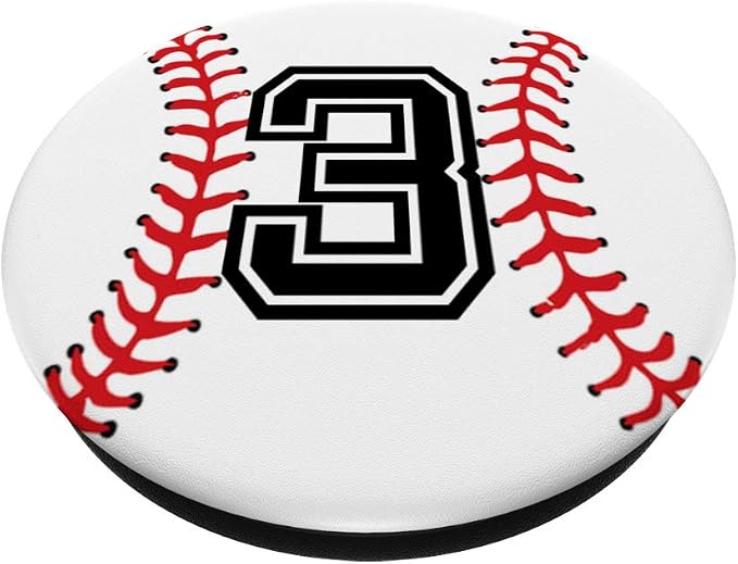 Baseball Player Jersey Number #3 PopSockets Swappable PopGrip