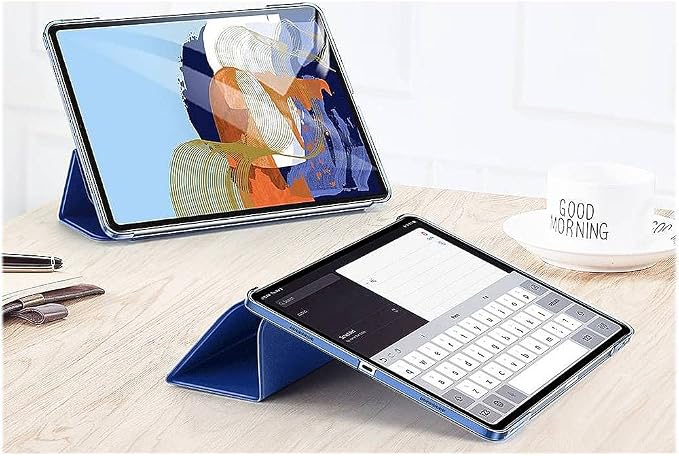 SaharaCase ESR Folio Case for Apple iPad Pro 11 (3rd Generation 2021 &amp 4th Generation 2022) [Shockproof Bumper] Rugged Protection Antislip Grip Leather Kickstand (Blue)