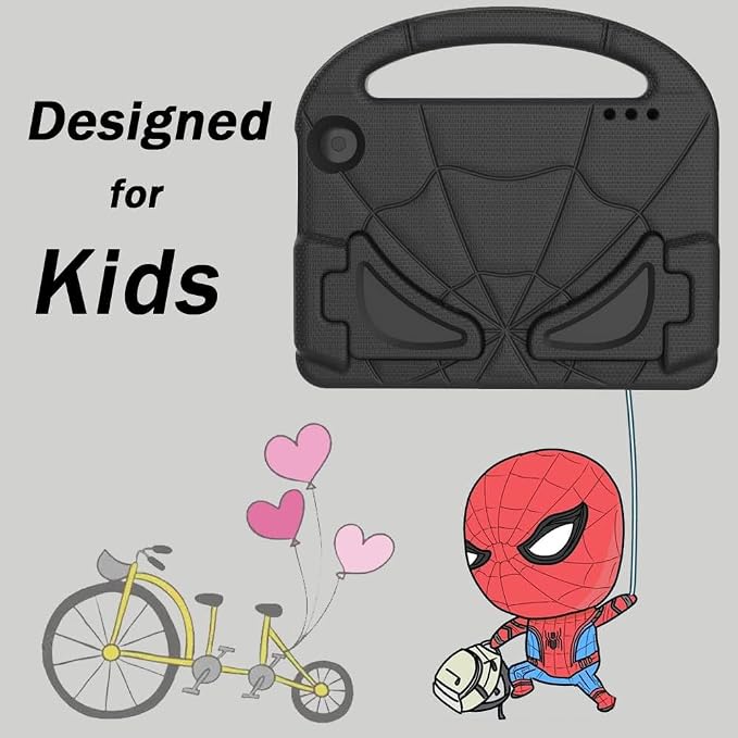 Kids Case for New Tab 7-inch 2024 Lightweight Shockproof Kid-Proof Cover with Stand Cover - Black