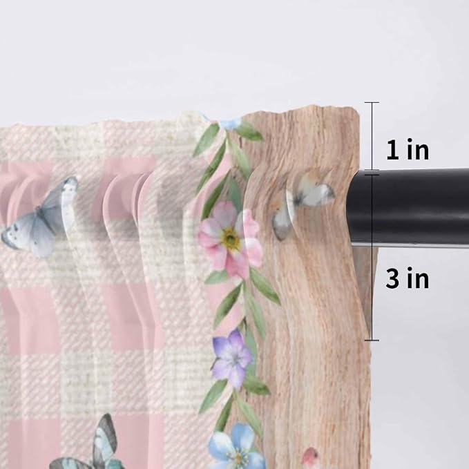 Happy Easter Sheer Valances for Windows 54"x18", Light Filtering Kitchen