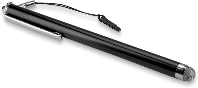 BoxWave Stylus Pen Compatible with Getac F110 - EverTouch Capacitive Stylus with Replaceable Tip Capacitive Stylus Pen with Replacement Tips - Jet Black