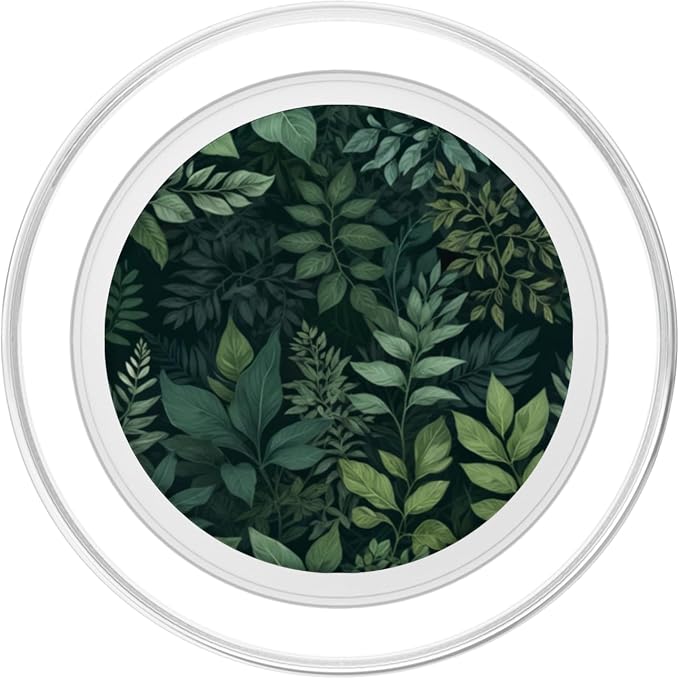 Dark Green Leaf Pattern PopSockets Adhesive PopGrip