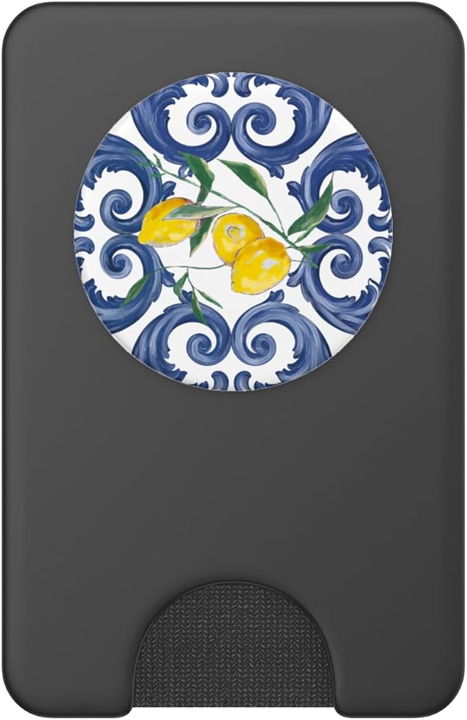 Mediterranean tilessummerlemonsbaroque PopSockets Adhesive PopGrip