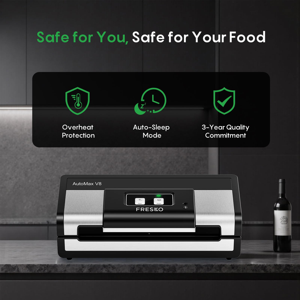 FRESKO Automatic Vacuum Sealer for Food, Hands-Free Operation