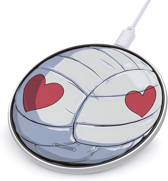 Cute Baseball Heart Wireless Charger Portable Charging Pad | LightweightAll Smartphone