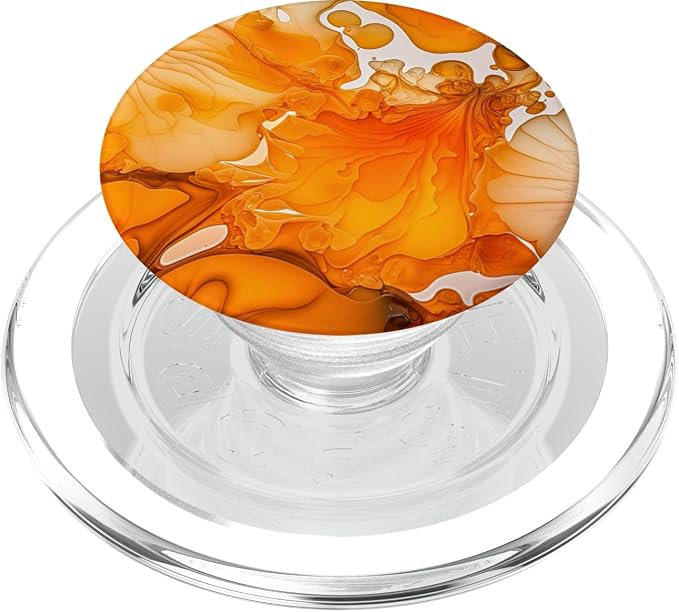 Ink Orange Abstract Illustration Phone Popper Marbled PopSockets Adhesive PopGrip