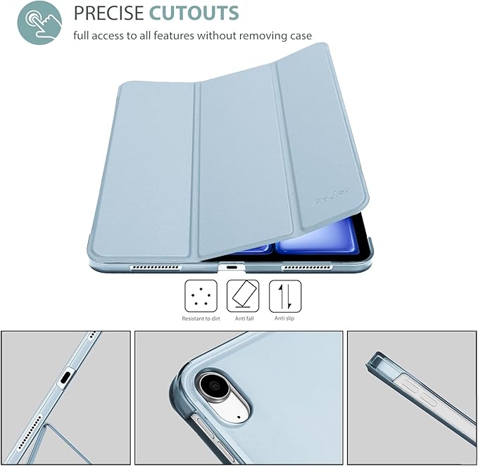 ProCase Smart Case for iPad Air 11-inch M4/M3/M2 &amp Air 10.9 5th/4th Gen | Hard Back Cover with Auto Sleep/Wake Slim Lightweight Case for iPad Air 11 2026/25/24 &amp 10.9 2022/2020-Aqua