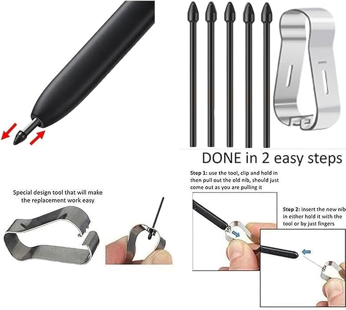 S24 Ultra Stylus Pen (WithBluetooth) Replacement for Samsung Galaxy S24 Ultra 5G Touch Stylus Pen S Pen Replacement Tips/Nibs (Black/WB)