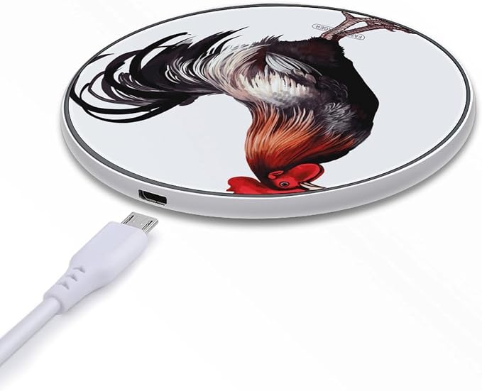 Rooster Wireless Charger 10W Portable Fast Wireless Charging Pad Compatible with Phone Slim Charging Station Lightweight Charger Mat Charging Block for Travel Home Office