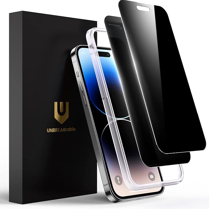 UNBREAKcable 2 Pack Privacy Screen Protector for iPhone 11 Pro Max/Xs Max Shatterproof Tempered Glass [True 28°Anti Spy] [9H Hardness] [Easy Installation] Protector for Apple 6.5