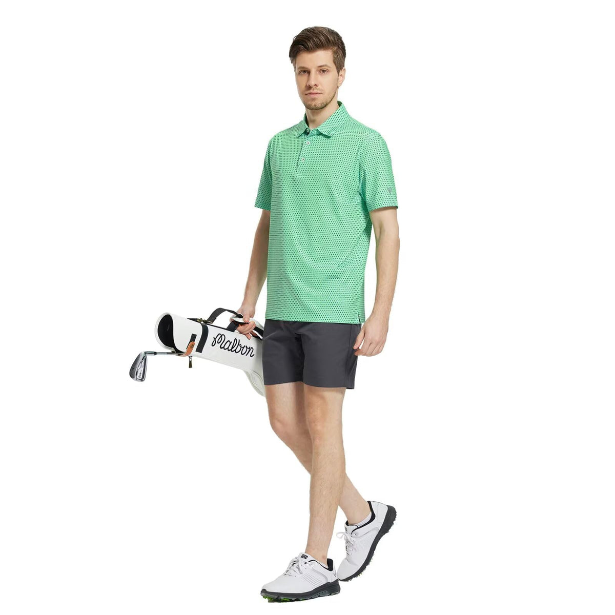 M MAELREG Polo Shirts for Men Quick Dry Fit Short Sleeve Performance Moisture Wicking Print Men’s Golf Shirts