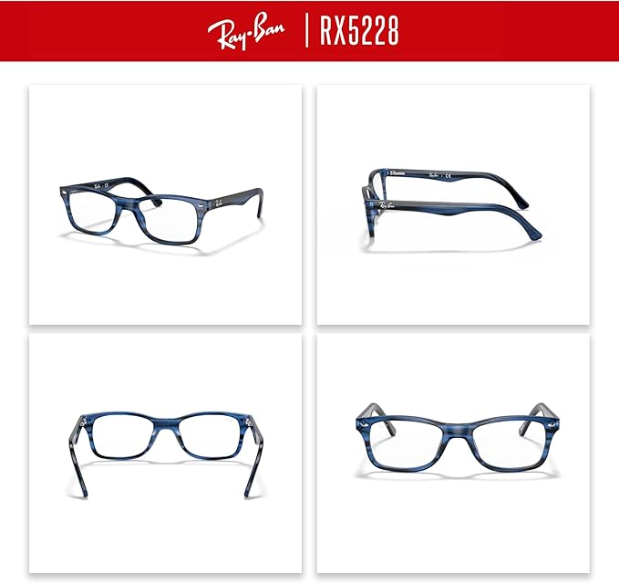 Ray-Ban RX5228 Square Eyeglasses for Men for Women +BUNDLE with ACCESSORY EYEWEAR KIT