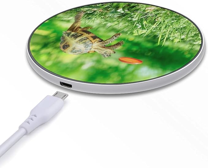 Tortoise Turtle Jumping Wireless Charger Portable Fast Charging Pad Lightweight Wireless Charging Pad 10W Slim Charging Station for Phone Charger Mat for Travel Home Office Desk