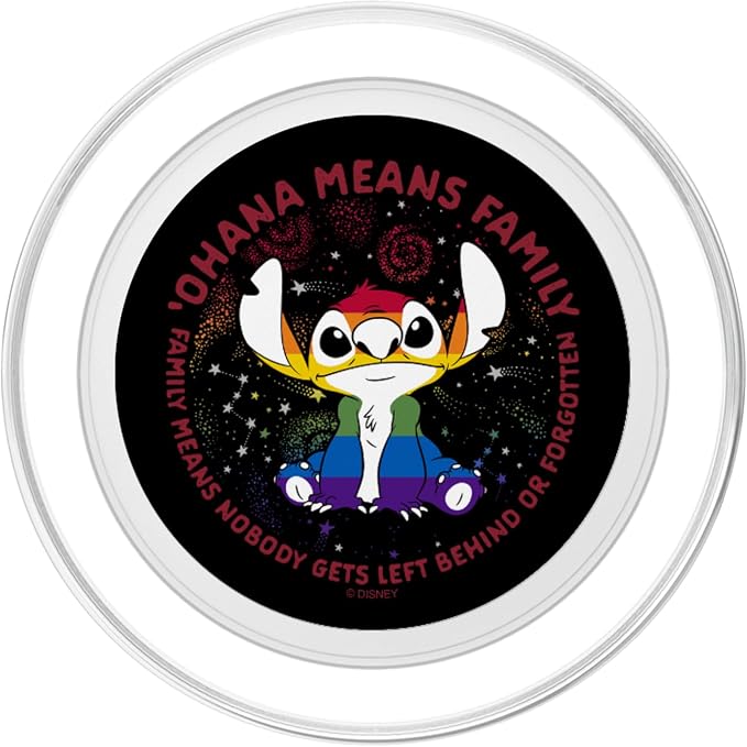 Disney Lilo &amp Stitch Ohana Means Family Rainbow Stitch PopSockets Adhesive PopGrip