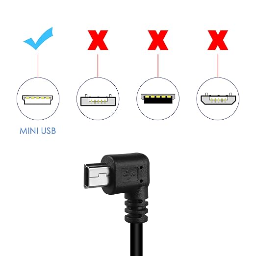 QIANRENON 90 Degree Angle Mini USB Panel Flush Waterproof Extension Cable Mini USB 5 Pin Right Angle Male to Female Panel Mount Cable Threaded to Dashboard or Panel28cm/11in (Down Bend)