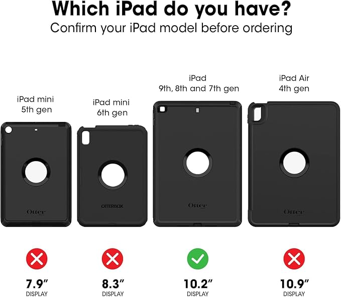 OtterBox UnlimitEd SERIES Case with Keyboard Folio + Screen Protector for iPad 7th, 8th & 9th Gen (10.2" Display - 2019, 2020 & 2021 version) - Non-retail/Ships in Polybag - Clear/Black