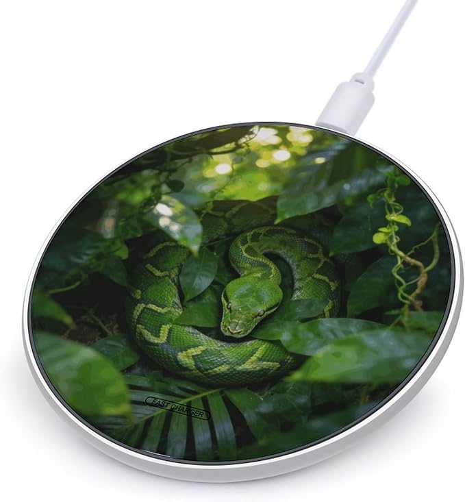 Rainforest Green Shadows Wireless Charger Fast Charging Pad | Anti-Slip Qi Certified Wireless Charging Pad for All Phones with Wireless Charging Function for Home Office Travel