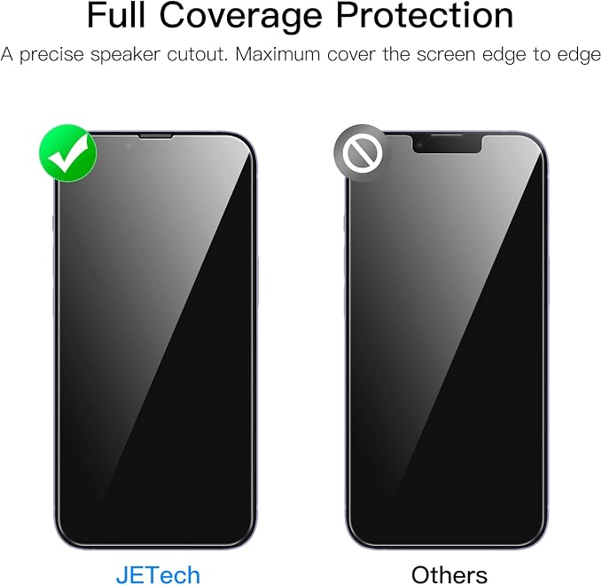 JETech One Touch Install Screen Protector for iPhone 11/XR 6.1-Inch Full Coverage Tempered Glass Film Auto Alignment Tool Kit HD Clear 2-Pack