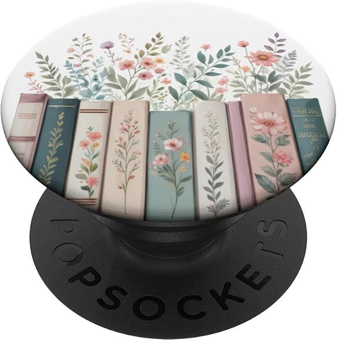 Bookish Booktrovert Reading Book Lovers Flower Floral PopSockets PopWallet for MagSafe