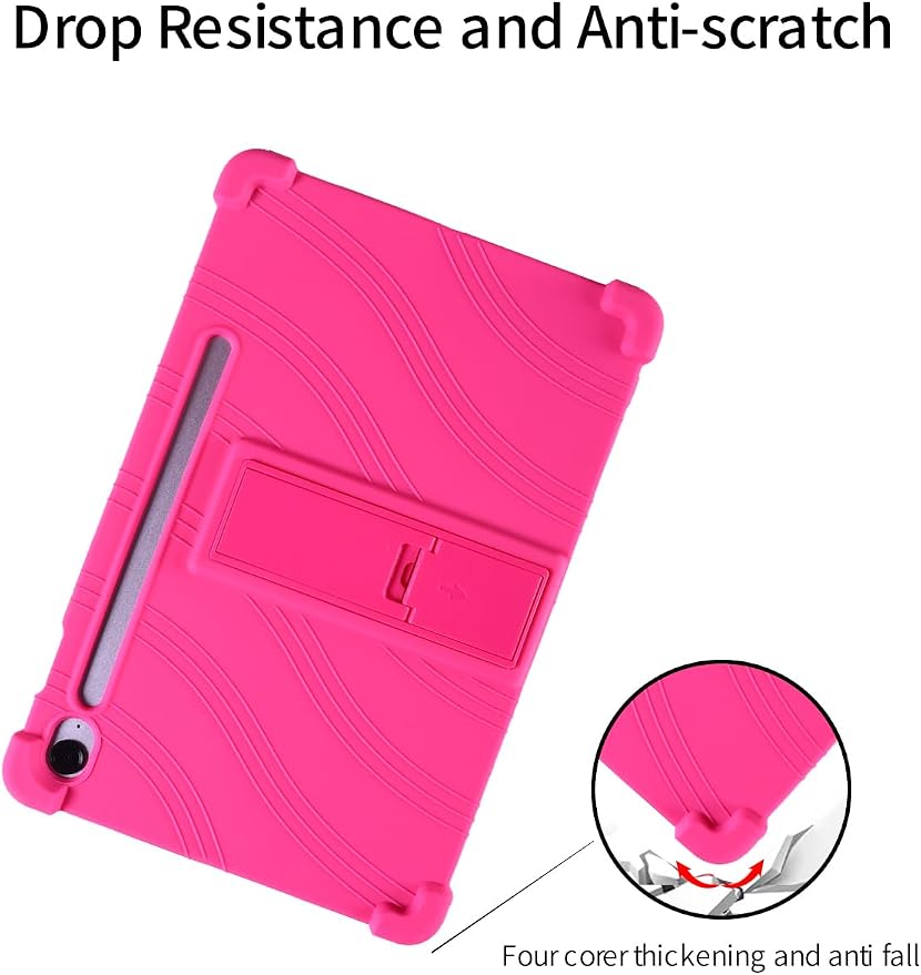 for Samsung Galaxy Tab S10 FE 11 Inch Tablets CaseBOVUGAC Soft Silicone Adjustable Stand Shockproof Kids Friendly for 10 Inch Tablets(Black)