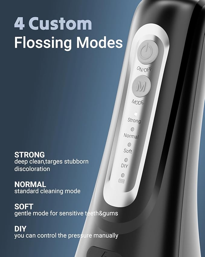FUMEIKANG Water Flosser & Electric Toothbrush for Adults Oral Irrigator & Sonic Toothbrush 2-1 Oral Clean Kit (Black)