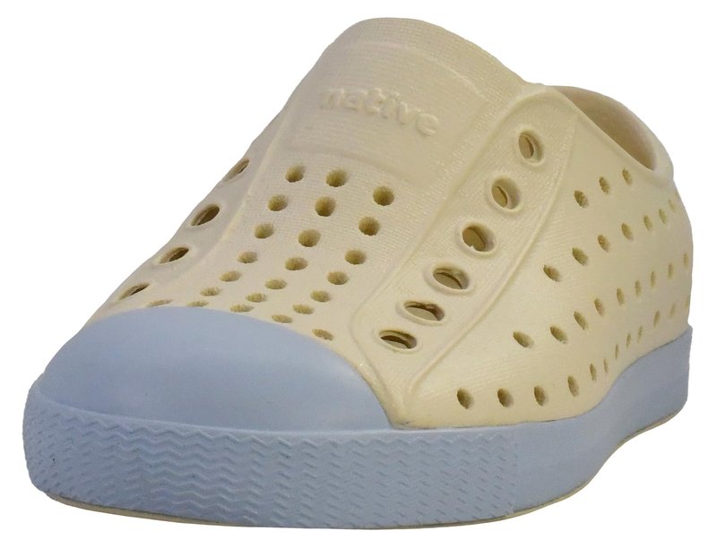 Native Shoes Unisex-Kids Jefferson Sneakers, Bone White/Skyway Blue, 10 Toddler