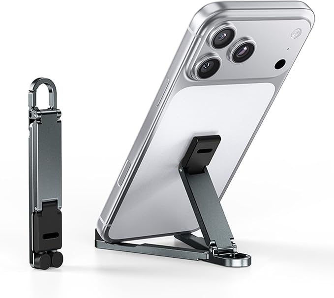 Aluminum Keychain Phone Stand Foldable and Portable with Full Rotation for Stable Hands Complimentary Viewing Multi Phone Mount