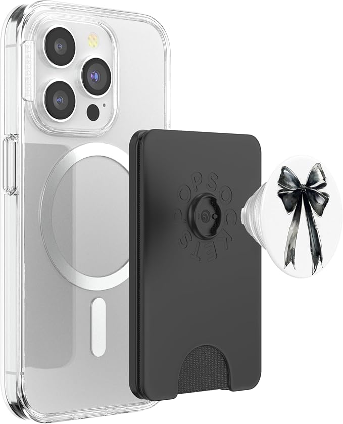 Girly | Bow in Watercolor || Coquette | Aesthetic Black Bow PopSockets Adhesive PopGrip