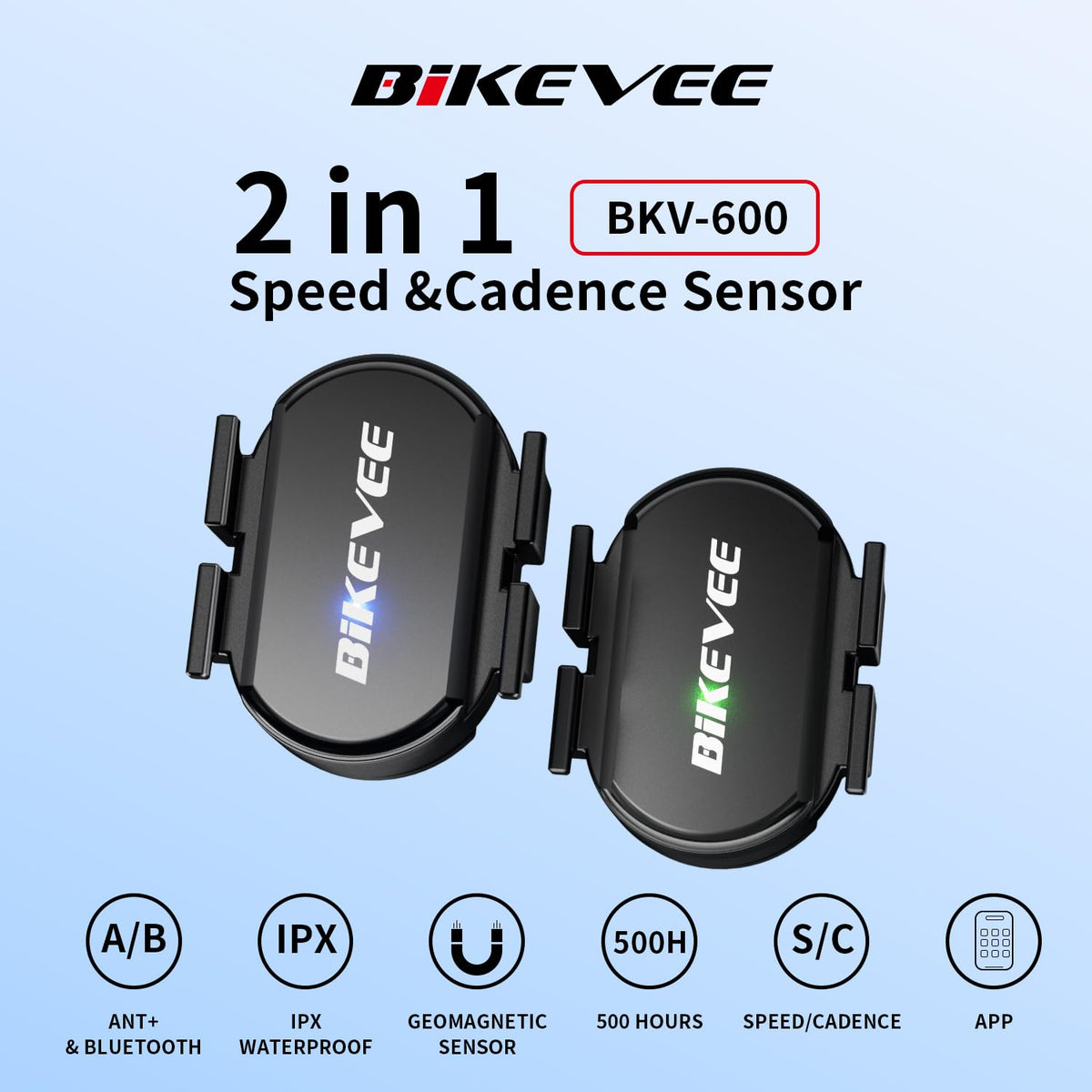 Bikevee Wireless Bike Computer GPS Bundle, Speedometer & Odometer, Cadence Sensor, Auto Backlight & Auto Stop, IPX7 Waterproof, 2.6" LCD Display (New Upgraded)