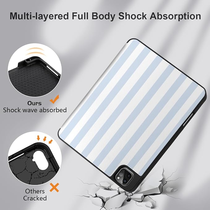 Case for iPad Pro 12.9 inch 6th Generation 2022 Built-in Pencil Holder + Trifold Stand + Auto Wake/Sleep + Protective Cover for iPad Pro 12.9 5th/4th/3rd Gen- Bear