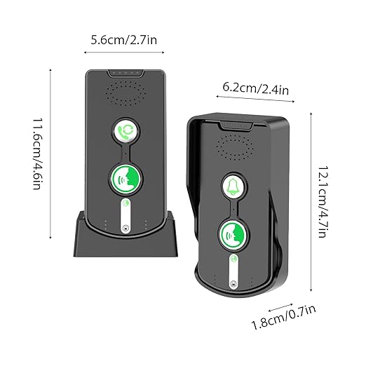 Swokely Rechargeable Wireless Intercom Unit, 2-Way Talking, 500 Meter Talking Distance, Power Saving, IP54 Water Resistance Rating, 2 Pcs, Suitable for Home, Office (Black)