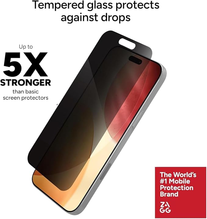 ZAGG Glass Elite Screen Protector for iPhone 17e iPhone 14/16e/13/13 Pro - 5X Stronger Tempered Glass Scratch &amp Smudge-Resistant VisionGuard Blue-Light Protection InvisibleShield Easy to Inst