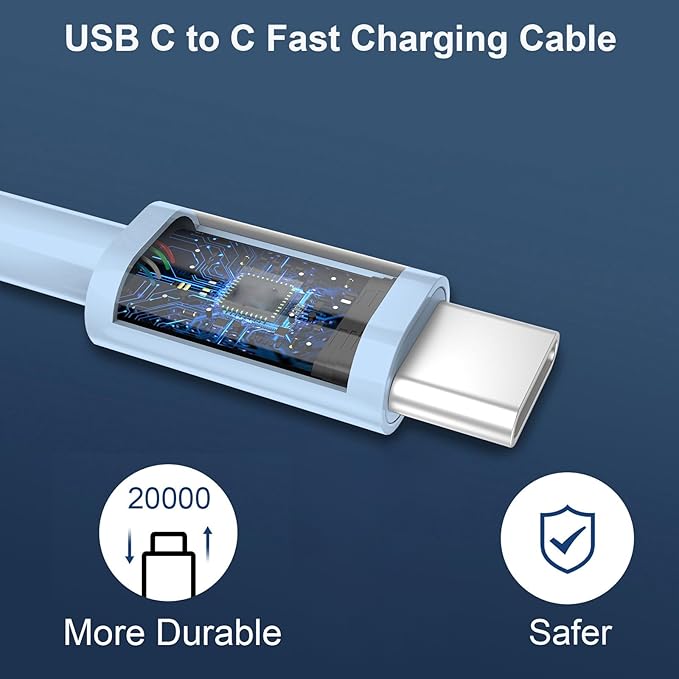 Charger for Phone 17/16/15 Pro Max, 20W Dual Port USB C Fast Charger Block with 10FT Long USB C to C Fast Charging Cord Cable for iPhone 17 16 15 Pro Max/17 16 15 Pro/16 15/16 15 Plus