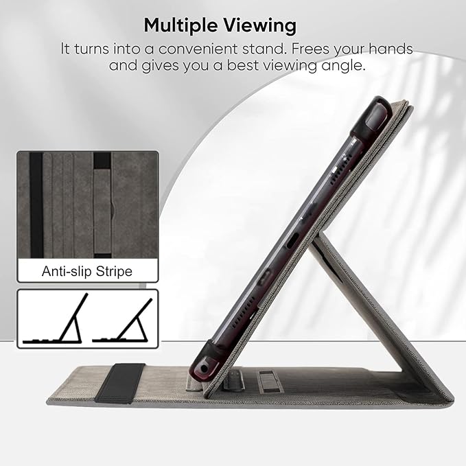 Universal 11 12 Inch Android Tablet CaseMulti-Angle Viewing Stand Stylus Holder Cover for 11-12 Touchscreen TabletBlack