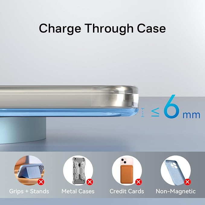 Minthouz 15W Fast Magnetic Wireless Charger Mag Safe Charging Pad Compatible with iPhone 17 Pro Max/17 Pro/17 iPhone 16/15/14/13/12 Series AirPods Qi-Enabled Devices (Black)