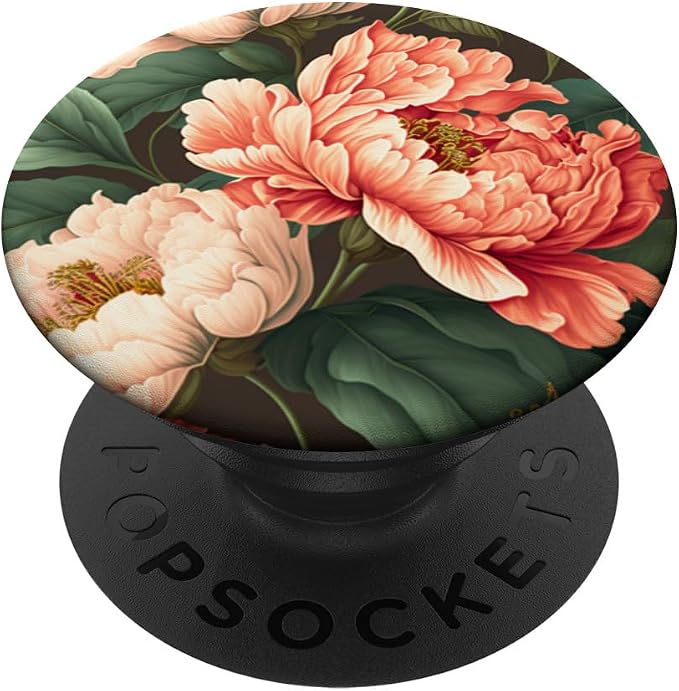 Vintage Peony Inspired Flower Plant Lover Funny gardening PopSockets Adhesive PopGrip