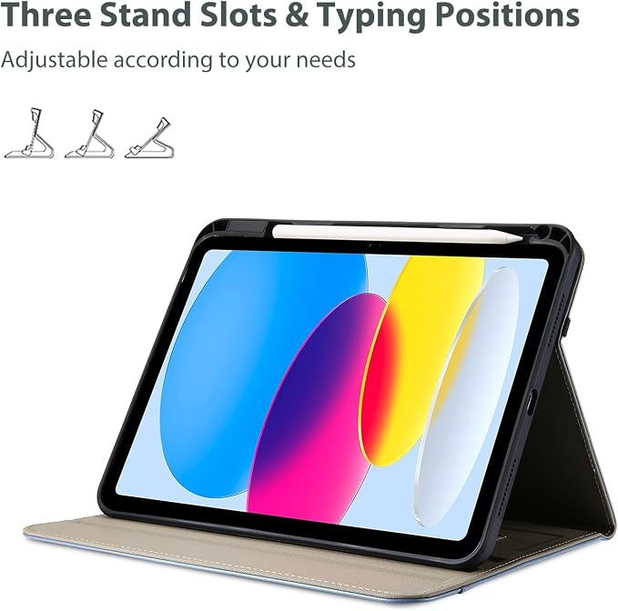 ProCase for iPad A16 11th Generation 11” 2025/iPad 10th Generation 10.9” 2022 with Pencil Holder iPad 11/10 PU Leather Case Business Stand Cover Smart Folio with Hand Strap Front Pocket -Berrypurple